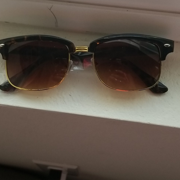 Clubmaster style Classic Semi Rimless Sunglasses w - Picture 2 of 2